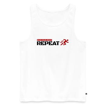Aufstehen, laufen, ausruhen, wiederholen! - Männer Premium Bio Tank Top - Weiß - Vorne - AI Model Male 178 light (178cm)