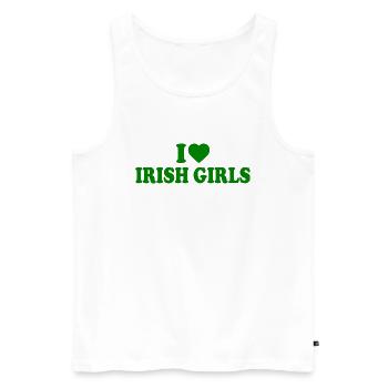I love irish girls - Débardeur bio Premium Homme - blanc - Devant - AI Model Male 178 light (178cm)