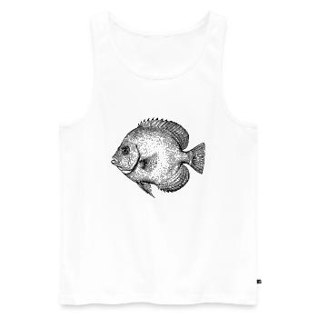 Tropical Fish – Realistic Fish Drawing - Men's Premium Organic Tank Top - white - Front - AI Model Male 178 light (178cm)