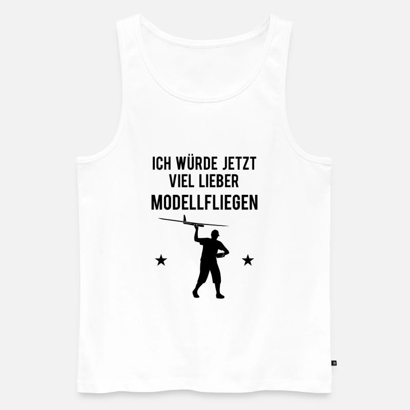 Modellflug Modellbauer Flugzeug Segler Geschenk - Männer Premium Bio Tank Top - Weiß