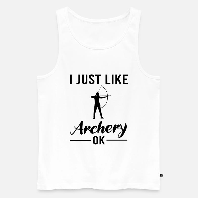 Bogenschießen Bogenschütze Bogen Cooler Spruch - Männer Premium Bio Tank Top - Weiß
