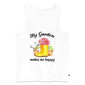 Garten Spruch Gärtner Hobbygärtner Geschenkidee - Männer Premium Bio Tank Top - Weiß - Vorne - AI Model Male 178 light (178cm)