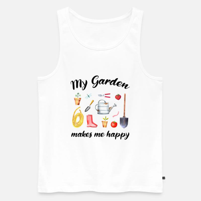 Garten Spruch Gärtner Hobbygärtner Geschenkidee - Männer Premium Bio Tank Top - Weiß