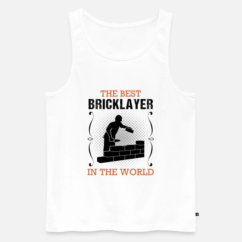 Bricklayer Builder Profession Training Gift - Men's Premium Organic Tank Top - white