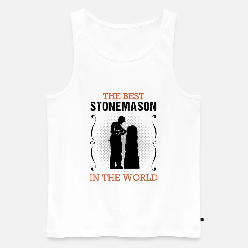 Steinmetz Beruf Ausbildung Handwerker Geschenk - Männer Premium Bio Tank Top - Weiß