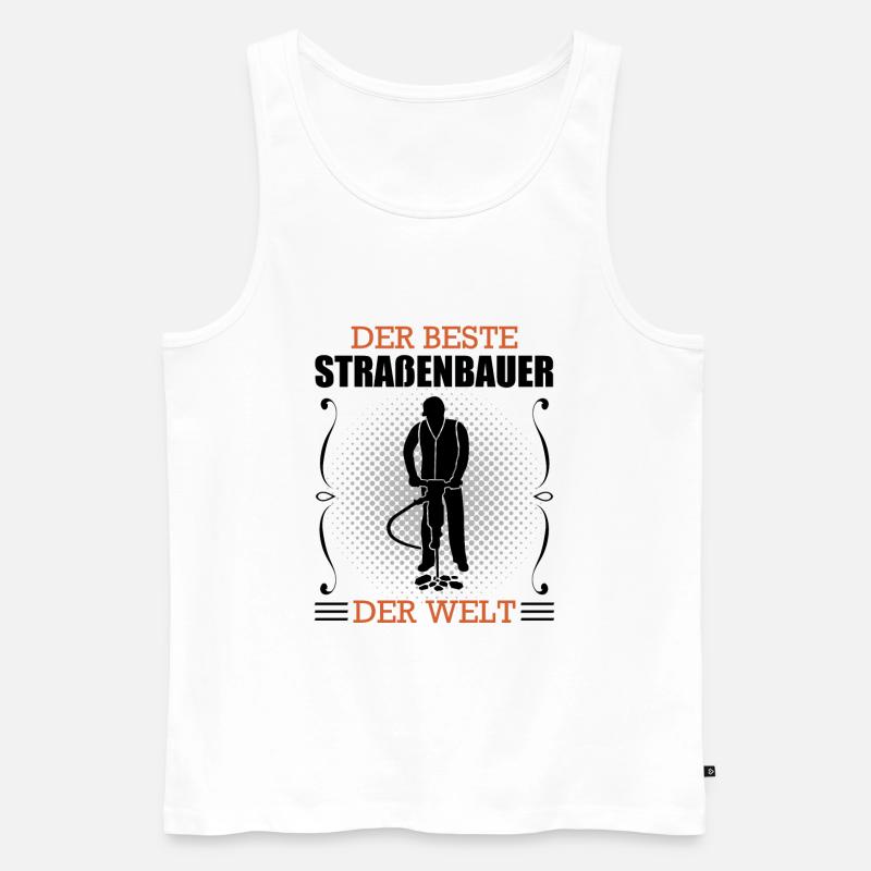 Straßenbauer Beruf Straßenbau Arbeiter Geschenk - Männer Premium Bio Tank Top - Weiß
