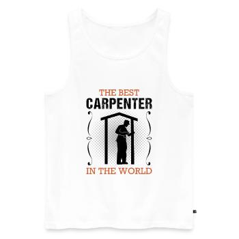 Zimmermann Beruf Zimmerer Handwerker Geschenk - Männer Premium Bio Tank Top - Weiß - Vorne - AI Model Male 178 light (178cm)