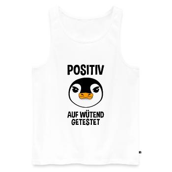 Wütender Pinguin Lustiger Spruch Geschenk - Männer Premium Bio Tank Top - Weiß - Vorne - Michal (187cm)
