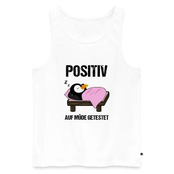 Schlafender Pinguin Lustiger Spruch Geschenk - Männer Premium Bio Tank Top - Weiß - Vorne - Michal (187cm)