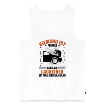 Fahrzeuglackierer Spruch Lackierer Geschenk - Männer Premium Bio Tank Top - Weiß - Vorne - Michal (187cm)