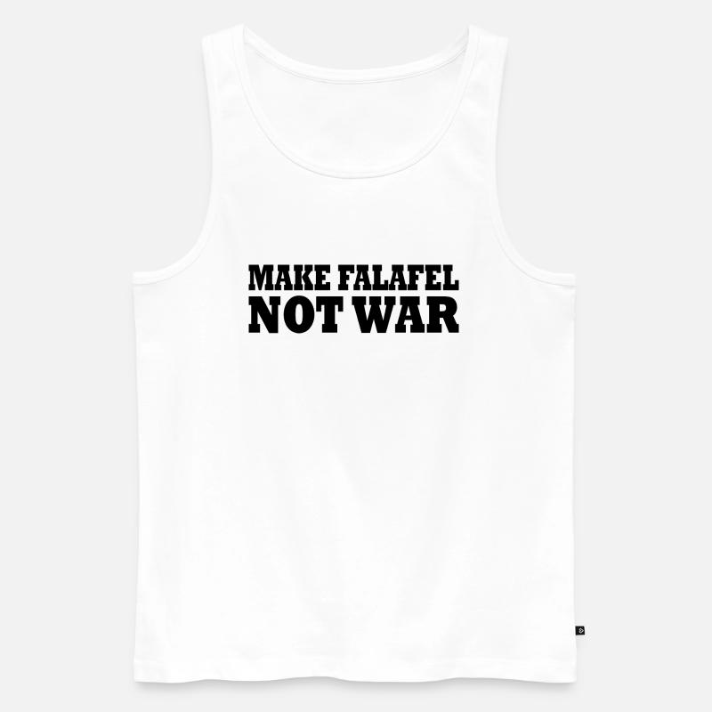 Make falafel not war - Männer Premium Bio Tank Top - Weiß