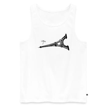 I Fell Graphic - Men's Premium Organic Tank Top - white - Front - AI Model Male 178 light (178cm)