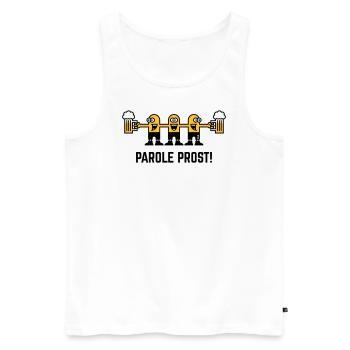 Parole Prost! (Bier / Biertrinker / 3C) - Männer Premium Bio Tank Top - Weiß - Vorne - AI Model Male 178 light (178cm)