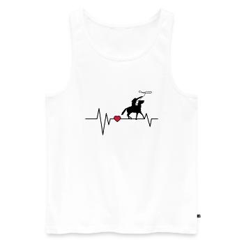 Herzschlag Westernreiter - Männer Premium Bio Tank Top - Weiß - Vorne - Michal (187cm)