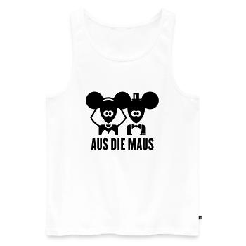 Aus Die Maus (JGA / Polterabend / Hochzeit) - Männer Premium Bio Tank Top - Weiß - Vorne - Michal (187cm)