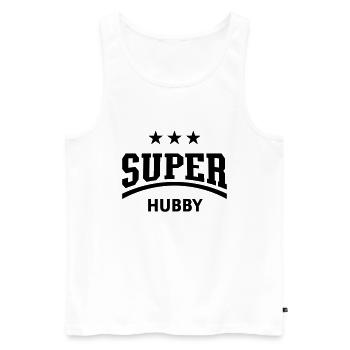 Super Hubby (Husband) - Männer Premium Bio Tank Top - Weiß - Vorne - AI Model Male 178 light (178cm)