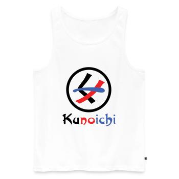 Female Ninja Kunoichi くノ一 - Men's Premium Organic Tank Top - white - Front - Michal (187cm)