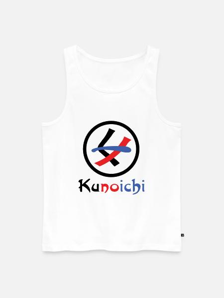Female Ninja Kunoichi くノ一 - Men's Premium Organic Tank Top - white