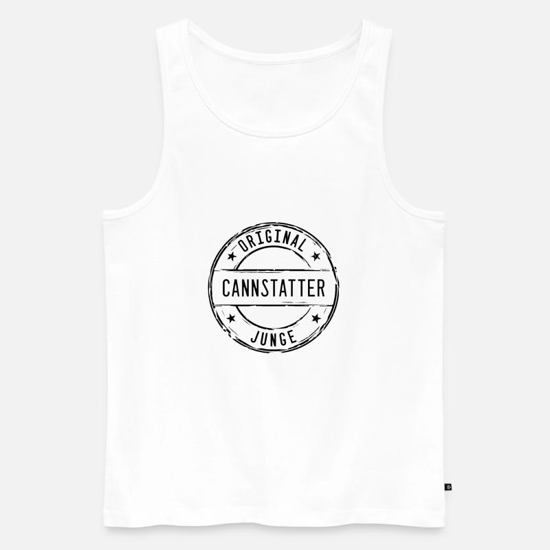 Stuttgart Cannstatter Junge Stempel - Männer Premium Bio Tank Top - Weiß
