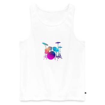 Schlagzeug Drums shirt Geschenk Schlagzeuger - Männer Premium Bio Tank Top - Weiß - Vorne - AI Model Male 178 light (178cm)