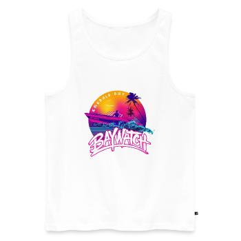 Baywatch Boat Emerald Bay - Men's Premium Organic Tank Top - white - Front - AI Model Male 178 light (178cm)