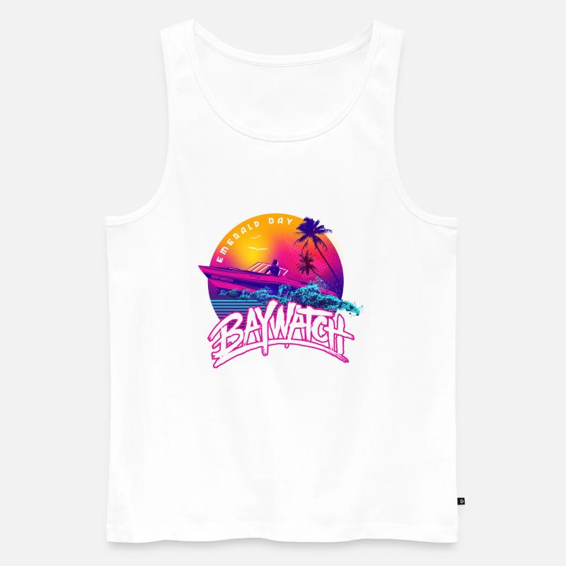 Baywatch Boot Emerald Bay - Männer Premium Bio Tank Top - Weiß