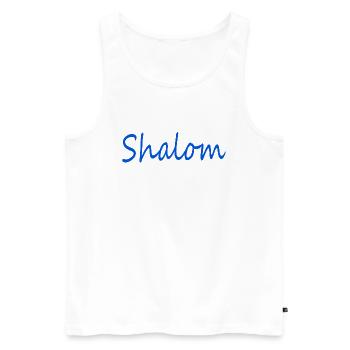 Shalom - Männer Premium Bio Tank Top - Weiß - Vorne - Michal (187cm)