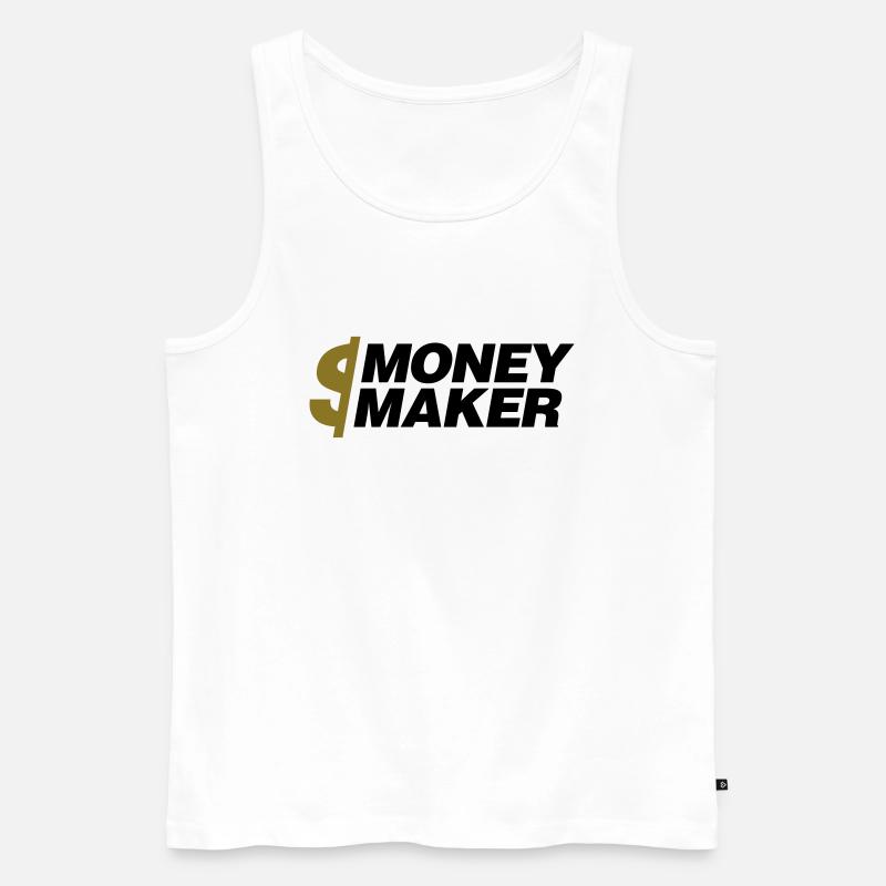 Money Maker - Männer Premium Bio Tank Top - Weiß