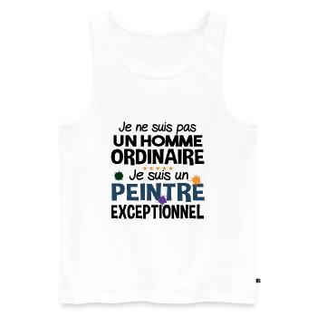 Peintre Peinture Artiste Humour Métier Cadeau - Débardeur bio Premium Homme - blanc - Devant - Michal (187cm)