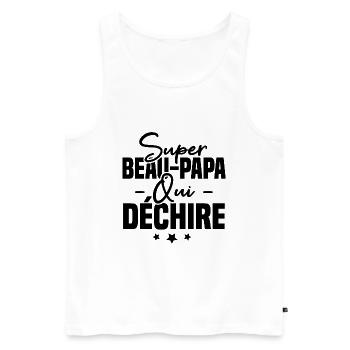 Super beau papa qui déchire - Débardeur bio Premium Homme - blanc - Devant - AI Model Male 178 light (178cm)