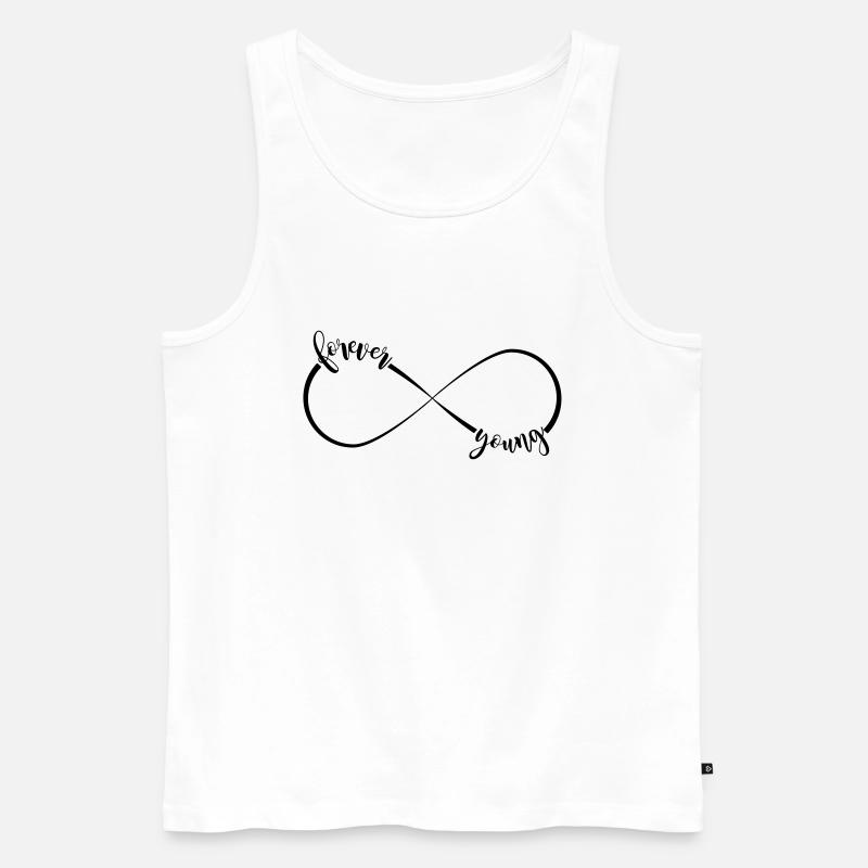 forever young - Unendlichkeitszeichen - Männer Premium Bio Tank Top - Weiß