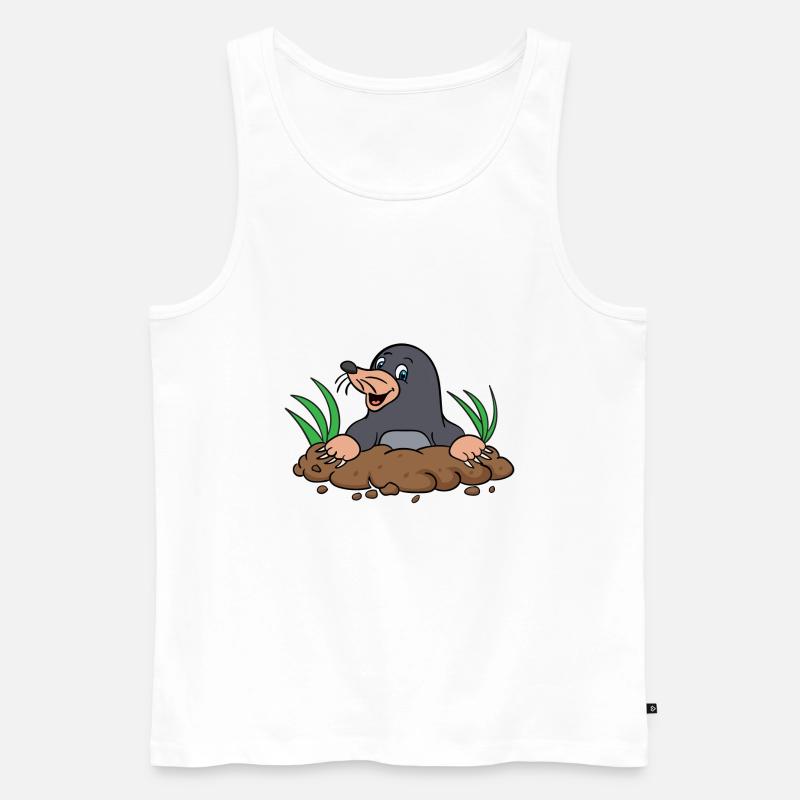 Maulwurf - Comic - Cartoon - Geschenkidee - Männer Premium Bio Tank Top - Weiß