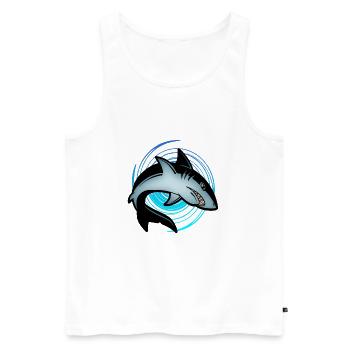 requin - Débardeur bio Premium Homme - blanc - Devant - Michal (187cm)