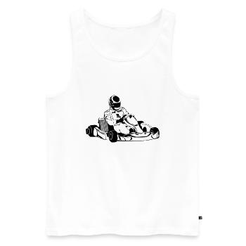 GoKart - Kart - Karting - Racing kart - Men's Premium Organic Tank Top - white - Front - AI Model Male 178 light (178cm)