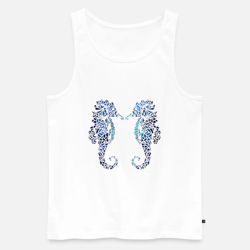 Seepferdchen - Männer Premium Bio Tank Top - Weiß