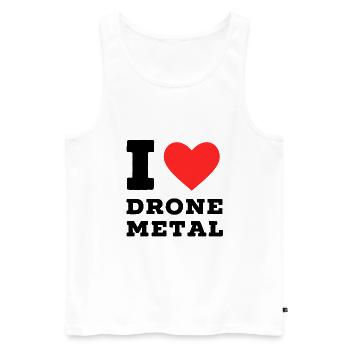 Ich liebe Drone Metal - Männer Premium Bio Tank Top - Weiß - Vorne - Michal (187cm)