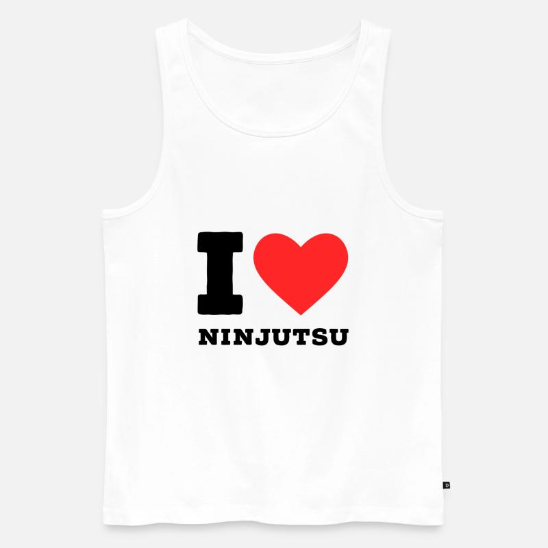 Ich liebe Ninjutsu - Männer Premium Bio Tank Top - Weiß