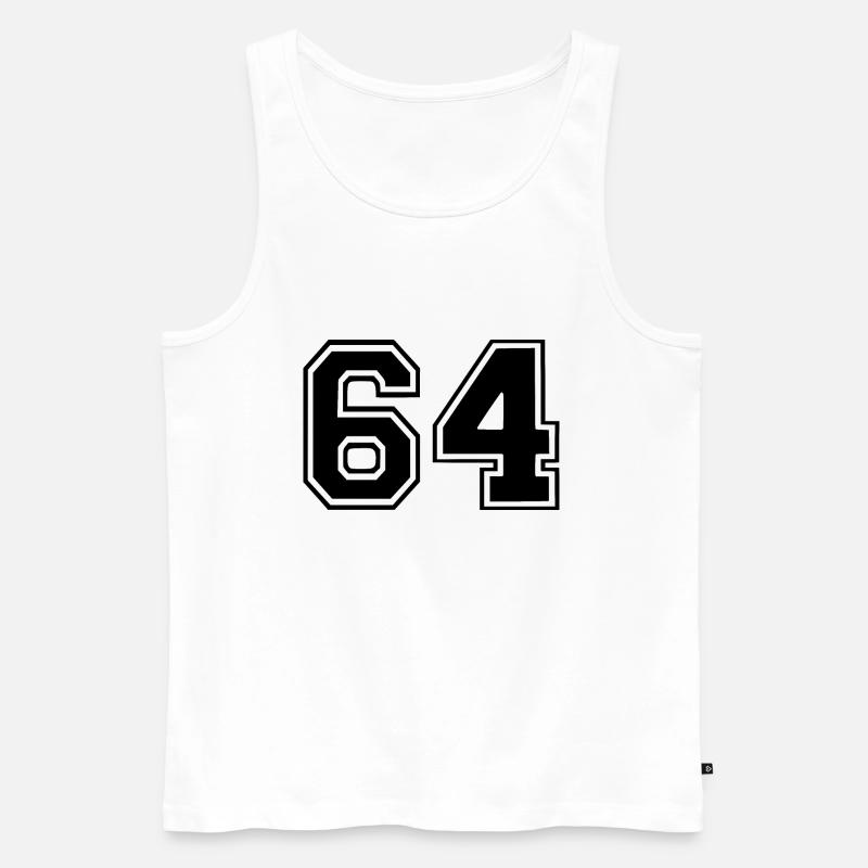 64 - Männer Premium Bio Tank Top - Weiß