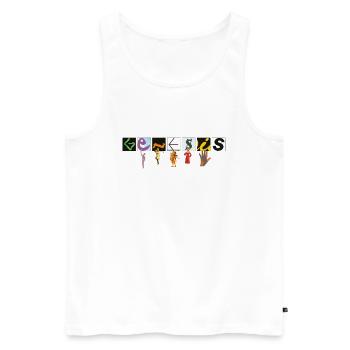 Genesis Platinum Collection Album Cover - Men's Premium Organic Tank Top - white - Front - AI Model Male 178 light (178cm)