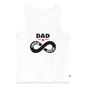 Dad Always On Never Off Papa Shirt Vatertag - Männer Premium Bio Tank Top - Weiß - Vorne - AI Model Male 178 light (178cm)