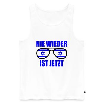 Nie wieder ist jetzt - Männer Premium Bio Tank Top - Weiß - Vorne - Michal (187cm)