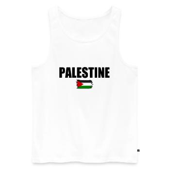 Palestine Palestine - Débardeur bio Premium Homme - blanc - Devant - AI Model Male 178 light (178cm)