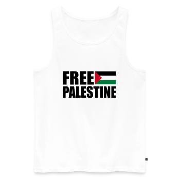 Free palestine - Débardeur bio Premium Homme - blanc - Devant - AI Model Male 178 light (178cm)