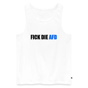 Fick die afd - Männer Premium Bio Tank Top - Weiß - Vorne - AI Model Male 178 light (178cm)