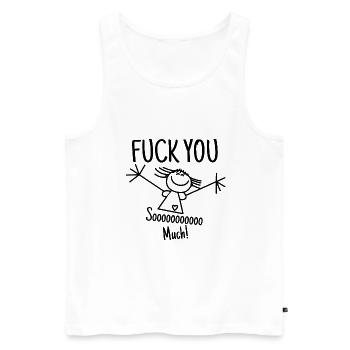 Fuck You Fuck Fuck You Comics Cadeaux Chemises - Débardeur bio Premium Homme - blanc - Devant - AI Model Male 178 light (178cm)
