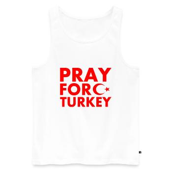 Pray for turkey - Débardeur bio Premium Homme - blanc - Devant - Michal (187cm)