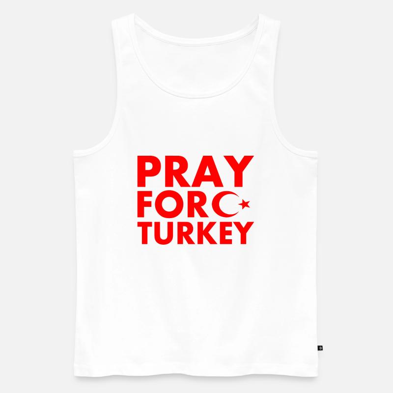 Pray for turkey - Männer Premium Bio Tank Top - Weiß