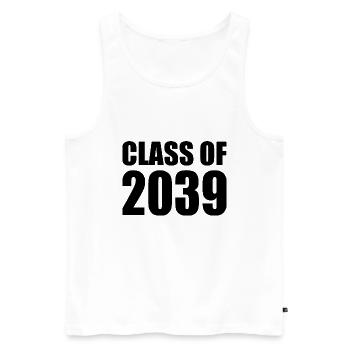 Class of 2039 - Débardeur bio Premium Homme - blanc - Devant - AI Model Male 178 light (178cm)