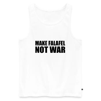 Make falafel not war - Men's Premium Organic Tank Top - white - Front - AI Model Male 178 light (178cm)