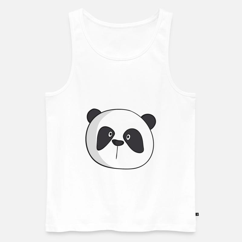 Panda Gesicht - Männer Premium Bio Tank Top - Weiß